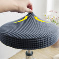 Bar Stool Cover Polar Fleece Round Chair Cover Removable Stool Slipcover Solid Seat Cushion Protector Washable Bar Stool. 