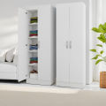 CASPIAN Super White Texture 2 Door Almirah with 5 Clothes Storage Shelves  Wardrobe for Clothes Cabinet. 