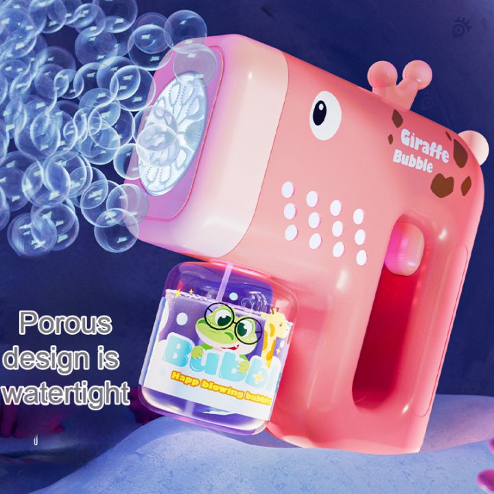 New GiraffeElectric Automatic Light Bubble Machine Bubbles Gun Summer Beach Bath Outdoor Game