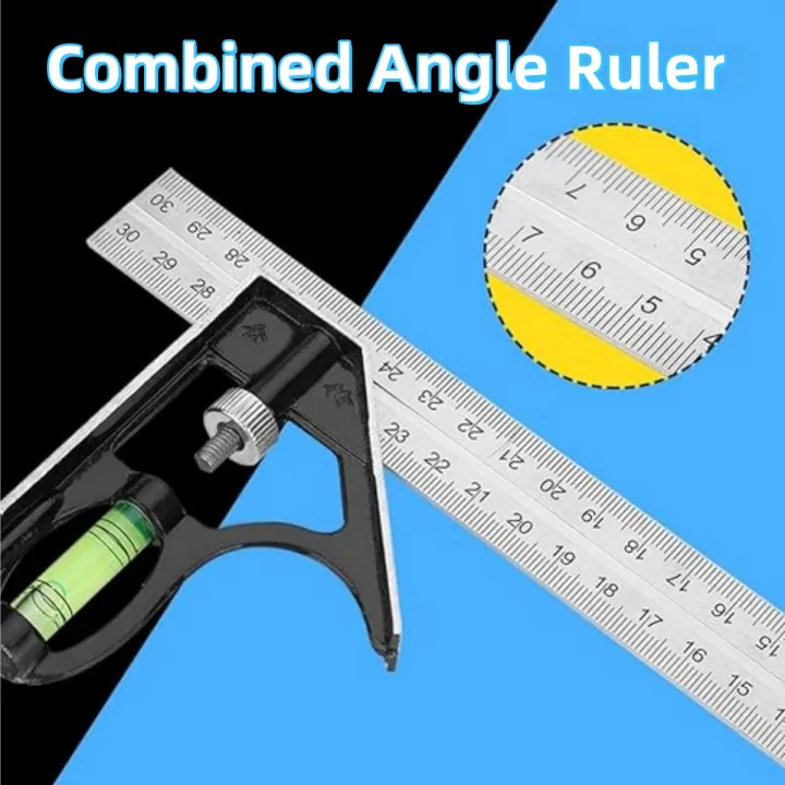 Fitter Square Ruler Combination Square Stainless Steel Carpenter's Ruler Measuring Tool ...