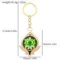 Game Genshin Impact Vision Lnazuma Ganyu Keqing Wendi Xiao Keychain Luminous 7 Element Weapons Eye Of Original God Toy KeyRings. 
