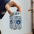 Kitchen Seasoning Ceramic Tea Pot Traditional Chinese with Lid Airtight Food Storage Containers Reusable Pantry Organization. 