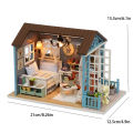 DIY Miniature Dollhouse Kit Assemble Puzzle 3D Wooden House Room Craft With Furniture LED Lights Children's Birthday Gift Toys. 
