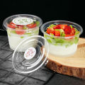 50/100Pcs 250ML Disposable Salad Cup Transparent Plastic Dessert Cups Bowls Container with Dome/Flat Lids for Ice Cream Cupcake.