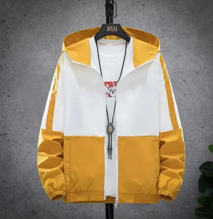 Deefuel%20Men's%20Multi-Colour%20Black%20&%20White%20Lightweight%20%20Windproof%20Casual%20Hooded%20Single%20layer%20Jacket%20-%20Image%203