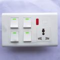 Premier 4 Gang Switch Board With Socket , Indicator And Fan Dimmer Provision  3×5 Size Switch Board. 