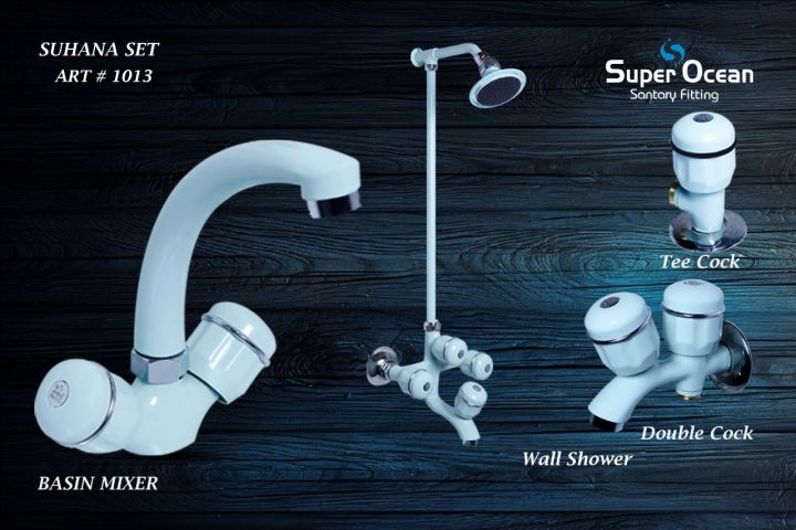Bathroom Set Shower Set Wall Mounted Complete Bathroom Fitting 90% Brass All colors Super Ocean Sanitary fittings Suhana Set