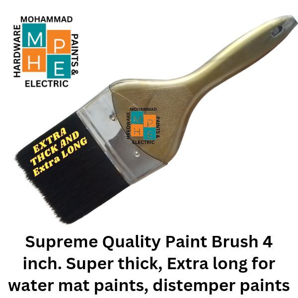 Free Delivery - Paint Brush 4 inches Extra Thick & Extra Long & Easy Grip for Distemper Paint, Water Mat paints, Oil paint, Enamel & Emulsion.