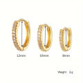 1pair Exquisite Synthetic Zircon Decor Hoop Earrings, Fashion Earrings For Men Women.