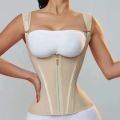 Fajas Body Shaper Shapewear Women Vest Tops Double Compression Waist Trainer Corset Adjustable Zipper and Hook-eyes.
