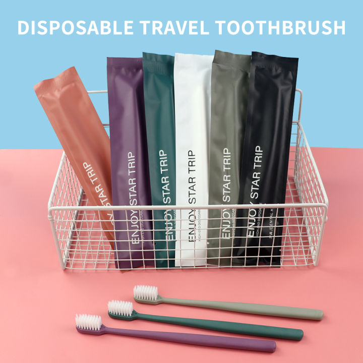6PCS Disposable Toothbrush Travel Portable Toothbrushes Hotel Supplies Individual Packing Disposable Tooth Brush
