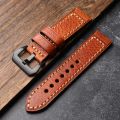 Handmade High-end Genuine Leather, 20MM 22MM 24MM 26MM Brown Vintage Men's Bracelet for PAM111 441,Genuine Leather Bracelet. 
