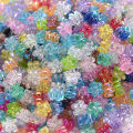 100pcs 4x7mm Acrylic Flower Beads Tiny AB Color Mix Shiny Loose Spacer Beads For Jewelry Making Diy Bracelet Necklace Keychain.