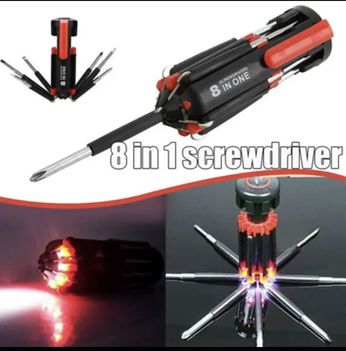 8%20in%201%20Screw%20Driver%20-%20Screwdriver%20Tool%20Kit%20With%20LED%20Torch%20-%20Image%202