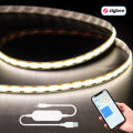 USB Zigbee COB LED Strip 5V 1m 2m 3m Warm Natural White TV BackLighting Cabinet Lighting Room Decor for Alexa/ Assistant. 
