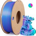 Multicolor 3D Printer Filament,Dual/Tri Color 1.75mm PLA Silk Shiny Printing Filament,250g(0.55lbs) Fit Most FDM 3D Printer. 