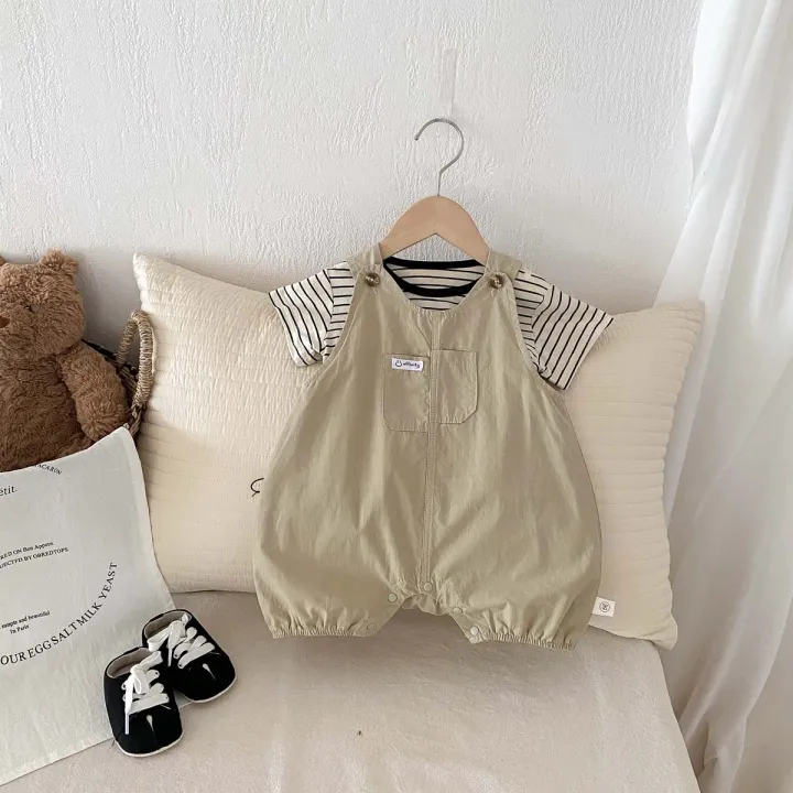 2pcs%20Baby%20Suits%20Newborn%20Boy%20Clothes%20Summer%20Short%20Sleeves%20Stripe%20Baby%20Tops%20with%20Jumpsuit%20Two%20Piece%20Sets%200-2yrs%20-%20Image%204