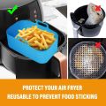 2pc/1pc Air Fryer Silicone Tray Rectangle Oven Baking Basket Reusable Liner Insert Dish Fried Chicken for Airfryers Accessories.