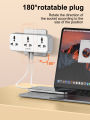 US UK EU Plug Outlet 3 Sockets Multitap Wall Power Strip Electrical Socket USB A  USB C Port No Extension Cord  Rotatable Plug. 