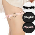 Lolita Lace Garters Leg Belt Punk Cross Heart Bow Leg Ring Goth Elastic Bell Thigh Choker Chain Women Lingerie Cosplay Harness. 