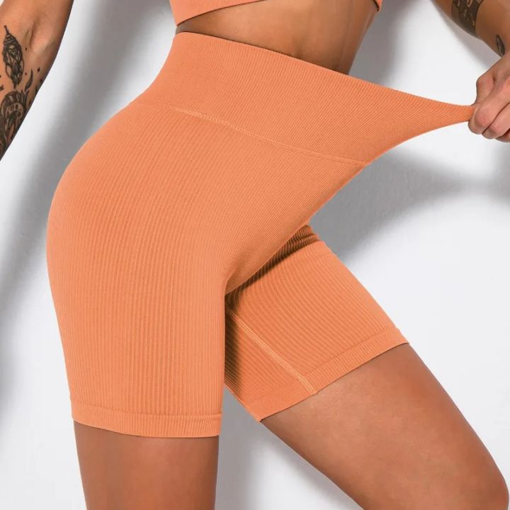 Women%20Seamless%20Knited%20Shorts%20High%20Waist%20Hip%20Lift%20Tights%20Gym%20Workout%20Running%20High%20Elastic%20Fashion%20Slim%20Yoga%20Fitness%20Leggings%20-%20Image%203