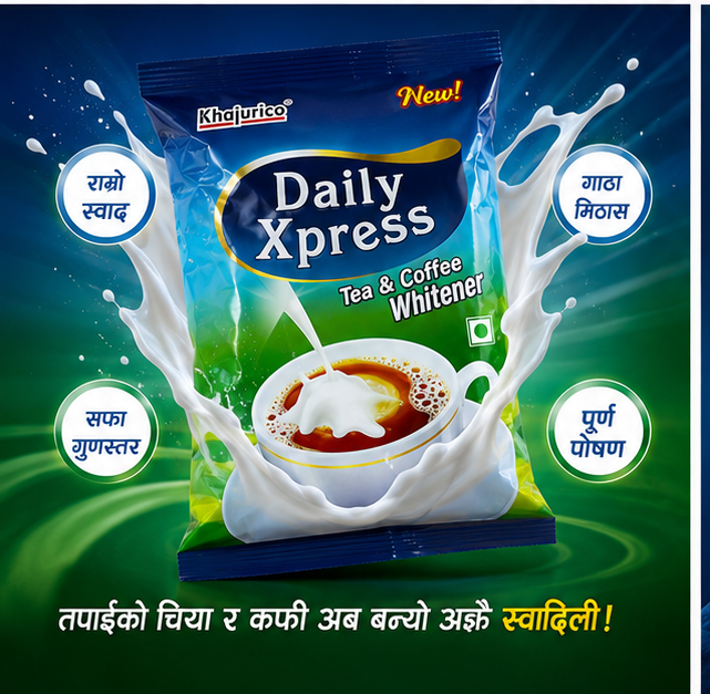 Khajurico Daily Xpress Tea & Coffee Whitener250g+150g free – Creamy Milk Powder for Tea & Coffee (Nepal)