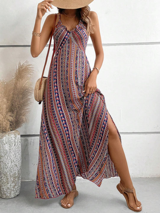 Women's%20Summer%20Ethnic%20Pattern%20Backless%20Split%20Thigh%20Dress%20Ladies%20Summer%20Clothes%20Boho%20Fashion%20Frill%20Trim%20Long%20Dress%20for%20Beach%20-%20Image%207