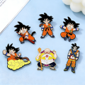 6Pcs Anime Dragon Ball Son Goku Enamel Brooch Badge Cartoon Vegeta Piccolo Master Roshi Krillin Lapel Pins For Fans . 