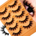 New Cat Eye Lashes 5D Fluffy Faux Mink Lashes 8D Volume Wispy Long Lashes Fake Eyelash Russian Strips 5 Pairs Pack Makeup. 