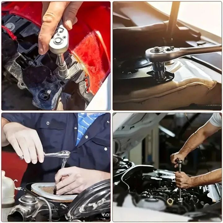 46pcs%201/4%20Inch%20Drive%20Socket%20Set%20Ratchet%20Wrench%20Set%20Car%20Tool%20Kit,%20Bit%20Socket%20Wrench%20Set%20Metric%20Mechanic%20Tool%20Set%20Car%20Accessories%20-%20Image%203