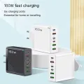 160W 6 Ports Fast Charger USB Type C Quick Mobile Phone Charger EU US UK Plug Charger Adapter For iPhone 16 Pro Samsung Xiaomo.