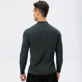 Men's Autumn Fitness Long-Sleeved Quick-Dry Running Tops Half-Zipper Slim-Fit Training Sweatshirt Baselayer Undershirts. 