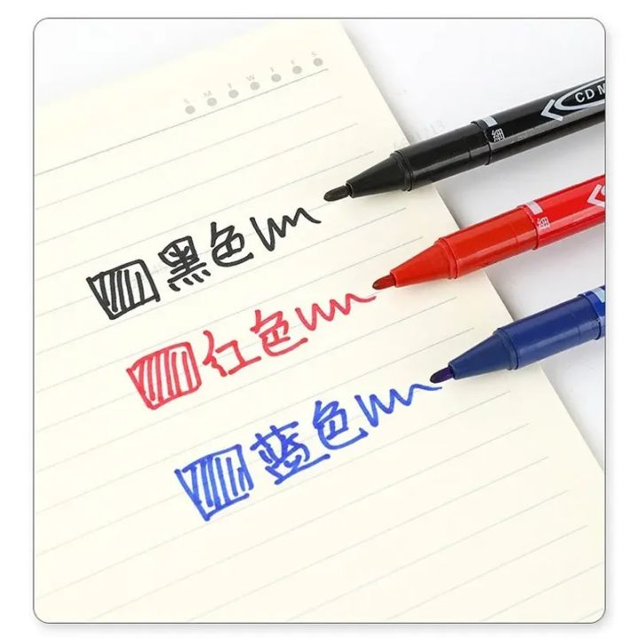 6/12pc%20Set%20Waterproof%20Oily%20Color%20Double%20Tip%20Permanent%20Markers%20Fine%20Tip%20Thick%20Tip%20Black%20Ink%20Drawing%20Pens%20Supplies%20Stationer%20-%20Image%202