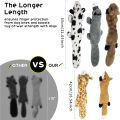 5PCS Crinkle Plush Dog Squeaky Toys Fox Giraffe Squirrel Cow Donkey Style, No Stuffing Dog Toys for Small Medium Large Dogs.