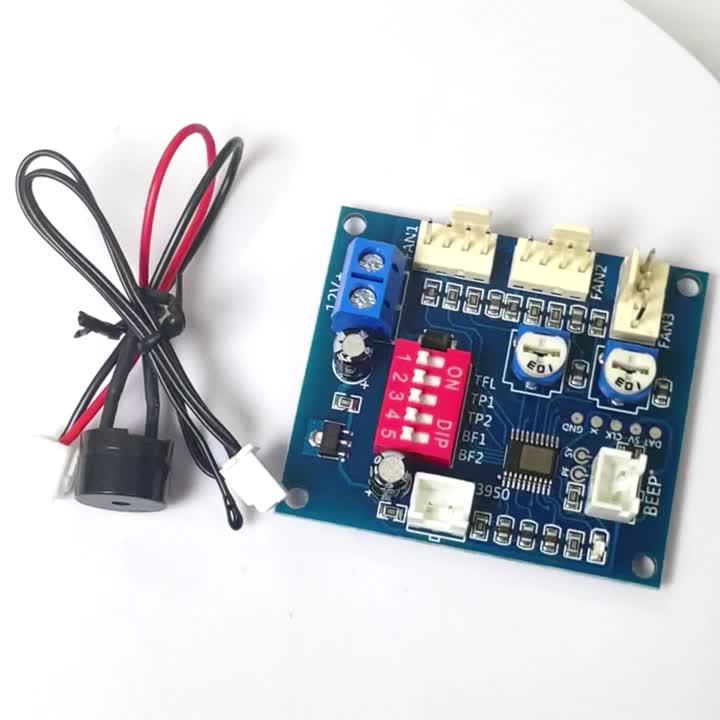 DC 12V 5A PWM PC CPU Fan Temperature Control Speed Controller Module Buzzer High-Temp Alarm NTC B 3950 Thermistor 50K