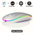 Wireless Illuminated Mouse - Rechargeable, Dual-Mode (2.4G+BT), Ultra-Quiet for Office Use - Compatible with Laptops, Desktops, Tablets - Type-C Charging, 300mAh Battery, Wireless Mouse for Laptop. 