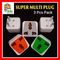 3 Pcs Universal Multi Plug Adapter Super Mobile Multi Plug 3Pin to 2Pin Converter. 