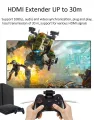 4K HDMI-compatible Extender RJ45 Ports Up to 30m Over CAT6 5E Network Ethernet LAN TX RX Adapter Cable HDTV to RJ45 for DVD PS4. 