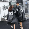 Couple Raincoat Fashion Couple Raincoat EVA Men's and Women's Raincoat Transparent Mountaineering and Fishing Accessories. 