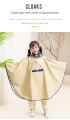 Children's raincoat cloak style school bags advanced Korean version primary children's poncho riding electric car raincoat.