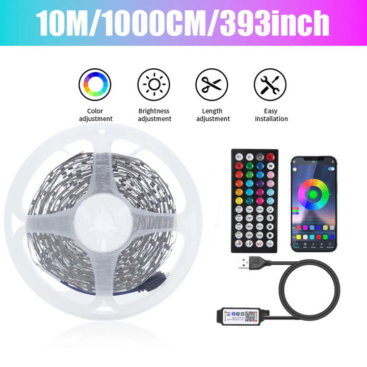 Smart Led Ribbon Lights Smart LED Strip RGB3535 44 Key Remote Control Self-adhesive Ribbon ...