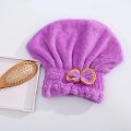 1Pc Microfibre Quick Hair Drying Bath Towel Bowknot Wrap Towel Cap Bathroom Accessories Bonnets For Women Designer Shower Cap. 