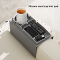 Sofa cup holder tray beverage coffee silicone sofa coaster armrest table multifunctional storage organizer. 