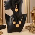 Turkish coin gold plated jewelry set kurdish wedding necklace earring set arabic totem jewelry. 