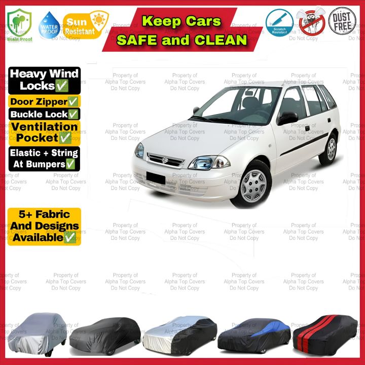 Suzuki Cultus Car Cover By ALPHA Top Covers - Long Life Quality Waterproof Dust proof Anti Scratch UV Resistant Car Top Cover For Suzuki Cultus - We Manufacture Covers For ALL Cars Toyota Honda Haval MG Suzuki Hyundai KIA Changan Faw