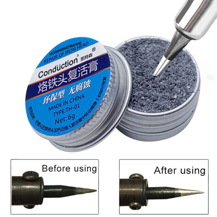 Soldering Iron Tip Tinner Activator Tip Cleaner Remover Lead Free Non-stick Tin Solder Cream for Oxide Head Resurrection