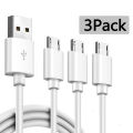Micro USB Cable Fast Charging Wire Mobile Phone Line USB Adapter Cable For Samsung Xiaomi Andriod Mouse PS4 Game Data 1 2 3Pack. 