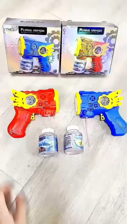 Zayraz Automatic Electric Bubble Gun for Kids with LED Lights & 100ML Bubble Solution | Fun Bubble Machine Toy Gift for Outdoor Play