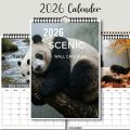 1PC Charming Bamboo Forest Panda Calendar, Fit For Home Decor, Great For Wildlife Lovers, Nice New Year Present. 