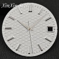 Sky Blue 28.5mm GS Watch Dial With Hands Wave Textured Surface Watch Face Watch Parts for NH35 4R35 Movement for GS Mod Parts. 